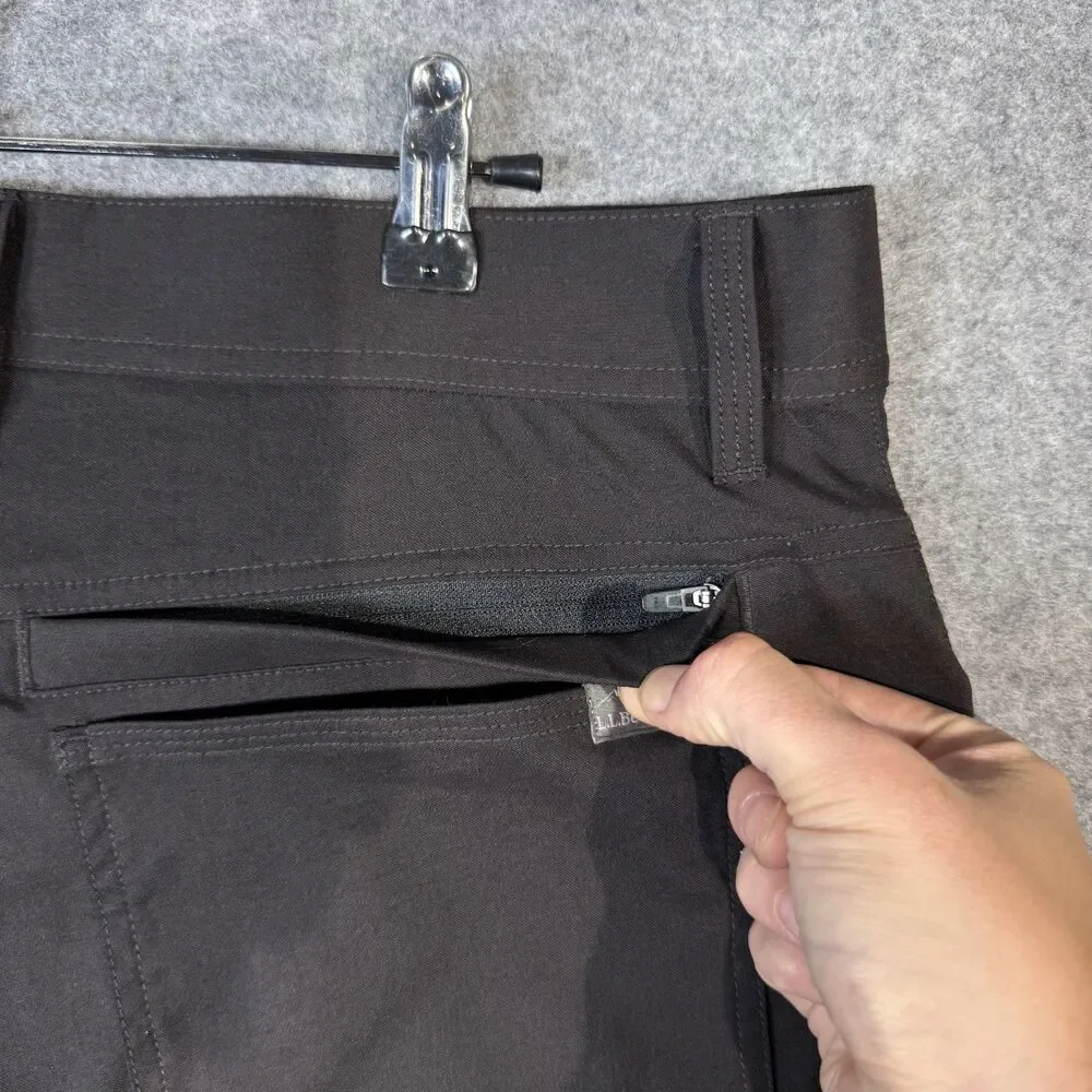 L.L. Bean Mens Explorer Ripstop‎ Pants Tapered Leg Black Color Size 34W 29L